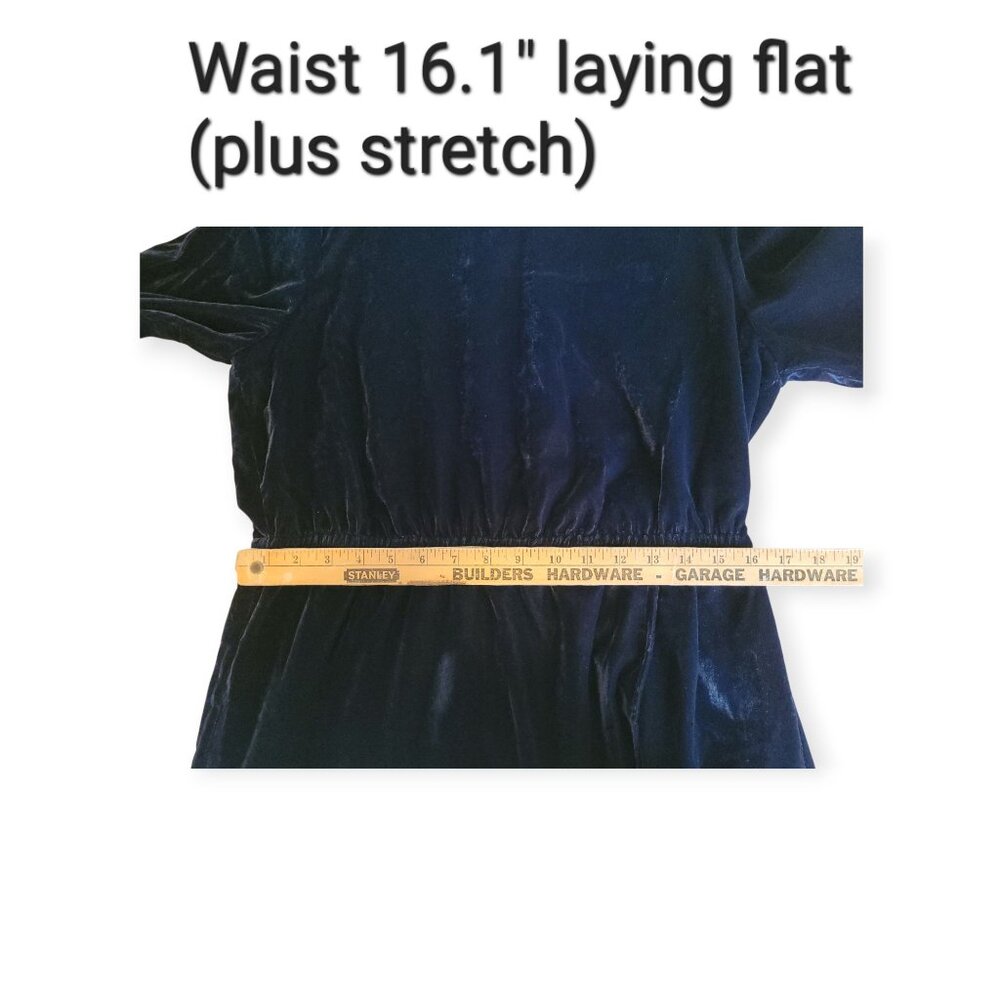 J Crew Factory Navy Velvet Dress Size 10 Long Sleeve Tulip Hem Workwear Chic - Picture 10 of 11